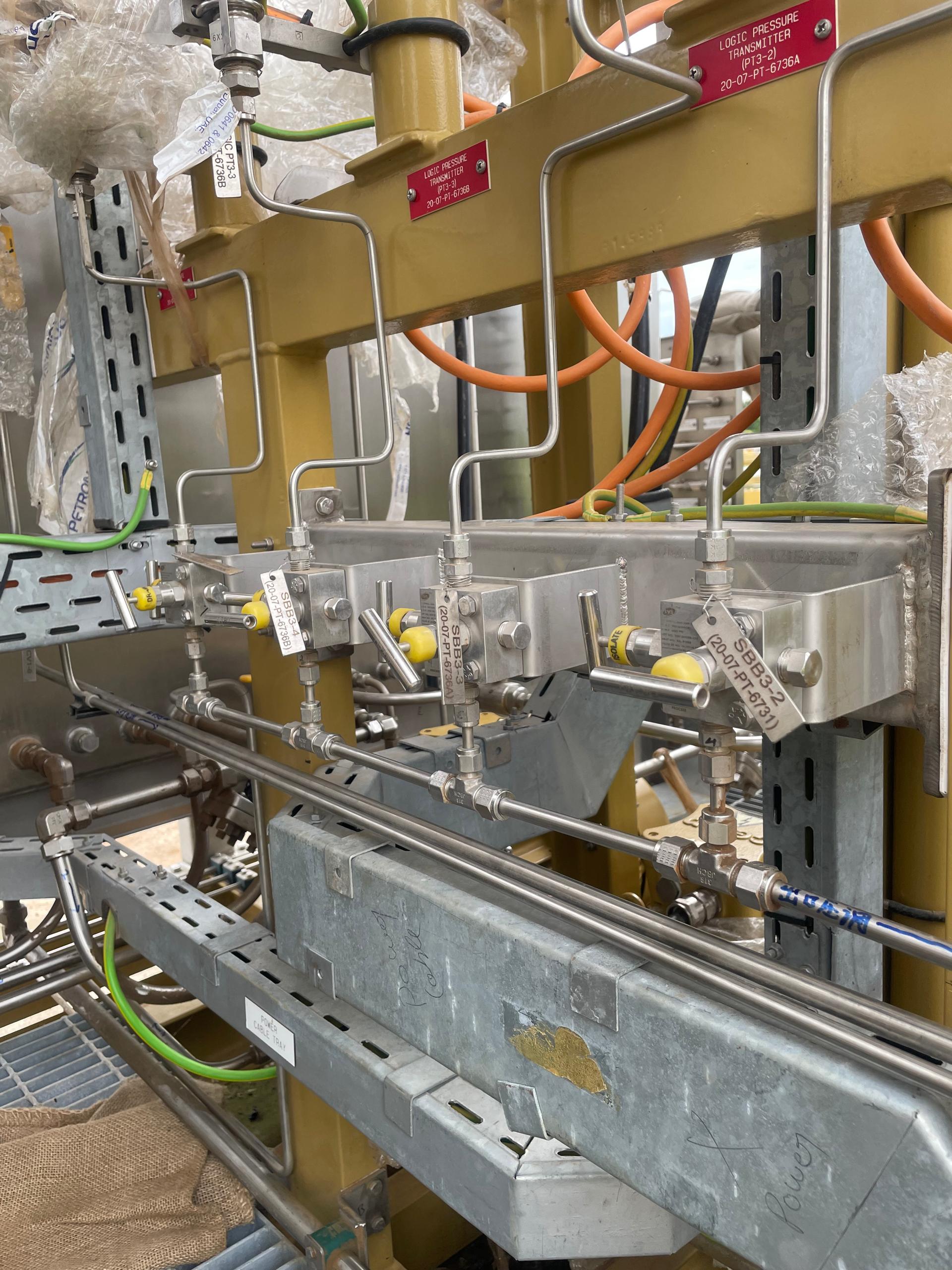 Process instrumentation tubing and control equipment